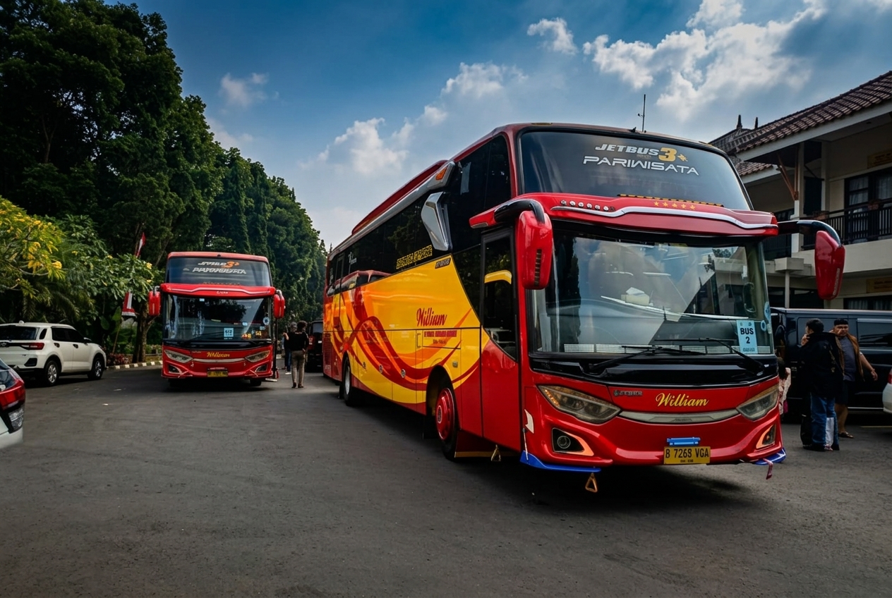 Sewa Big Bus Pariwisata Jakarta ke Sariater Subang William Trans